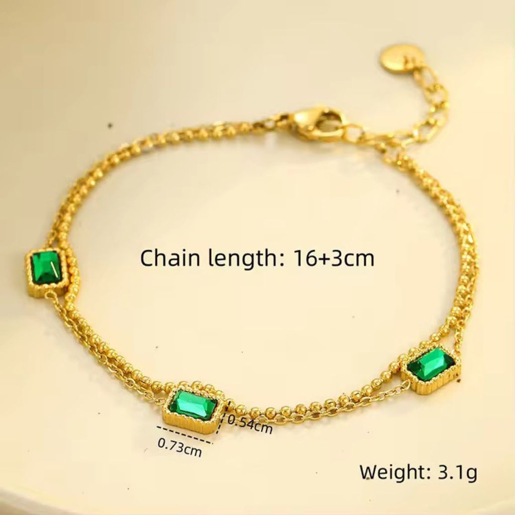 Aevra Emerald layered Bracelet