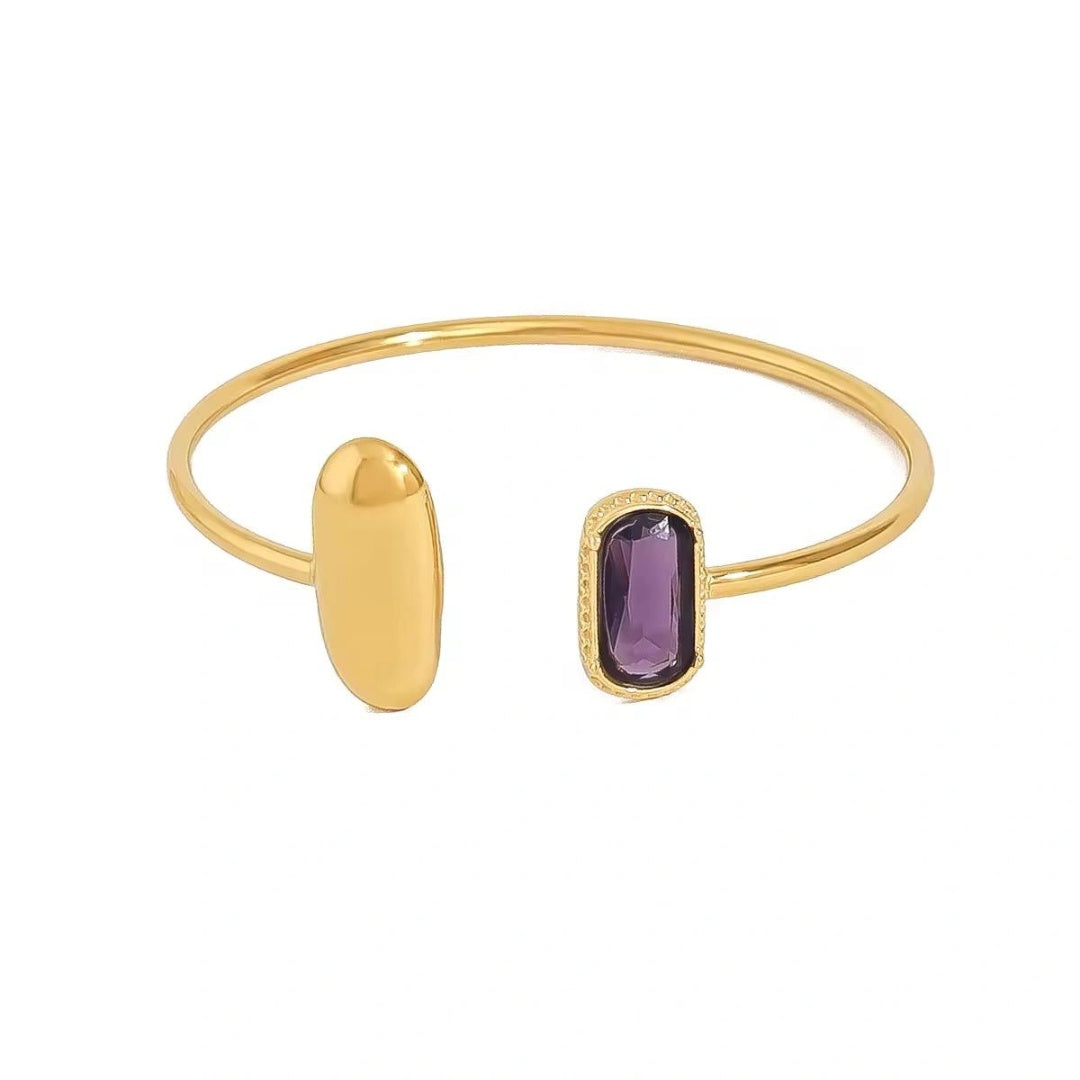 Amethyst Glow Cuff Bracelet