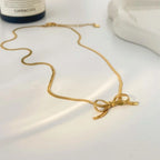 Bow Herringbone Necklace