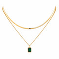 Emerald Veil Layered Necklace