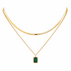 Emerald Veil Layered Necklace