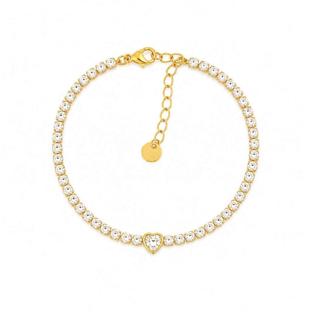 Heart Tennis Bracelet