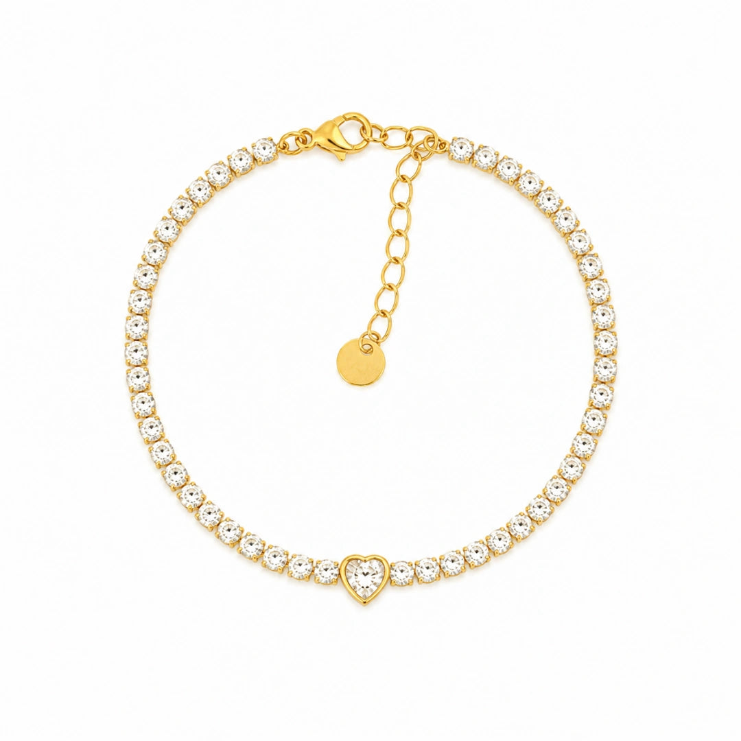 Heart Tennis Bracelet