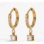 Crystal Teardrop Hoop Earrings