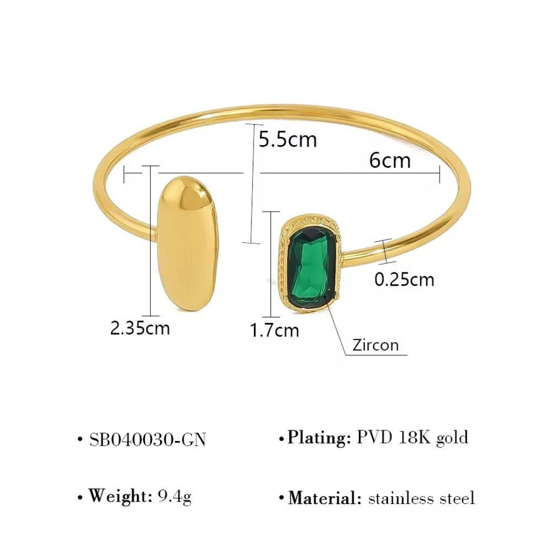 Emerald Glow Cuff Bracelet