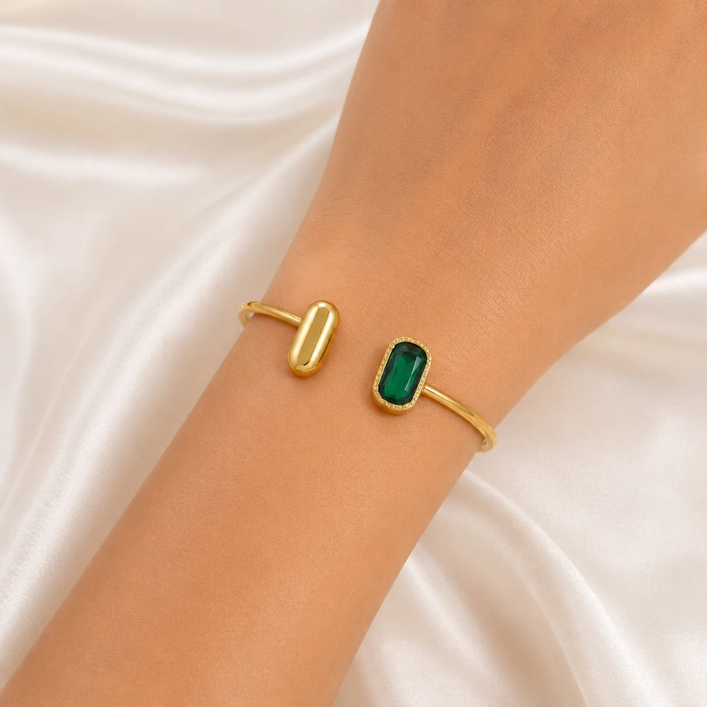 Emerald Glow Cuff Bracelet