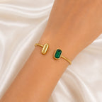 Emerald Glow Cuff Bracelet