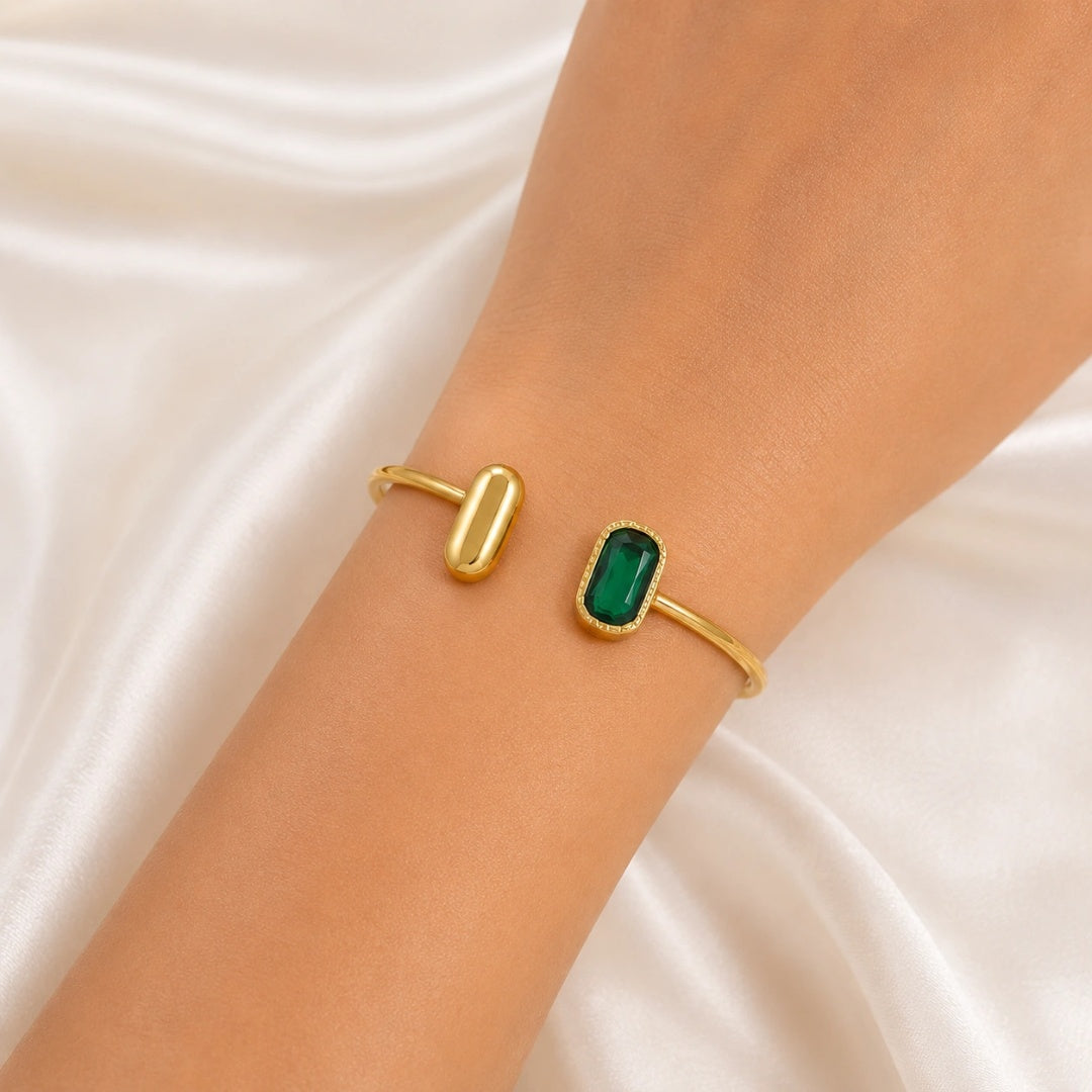 Emerald Glow Cuff Bracelet