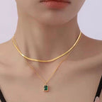 Emerald Veil Layered Necklace