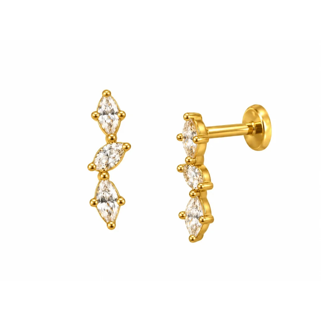 Triple Leaf Studs (stainless steel)