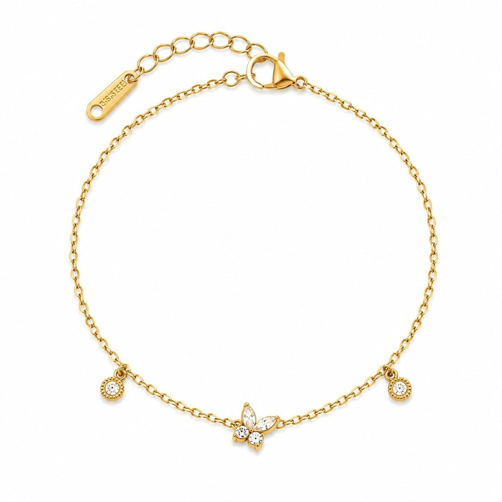 Golden Butterfly Crystal Bracelet
