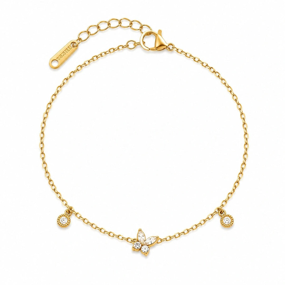Golden Butterfly Crystal Bracelet