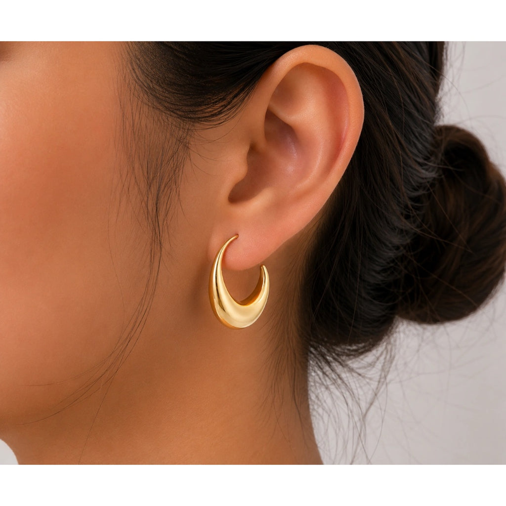Golden Crescent Earrings