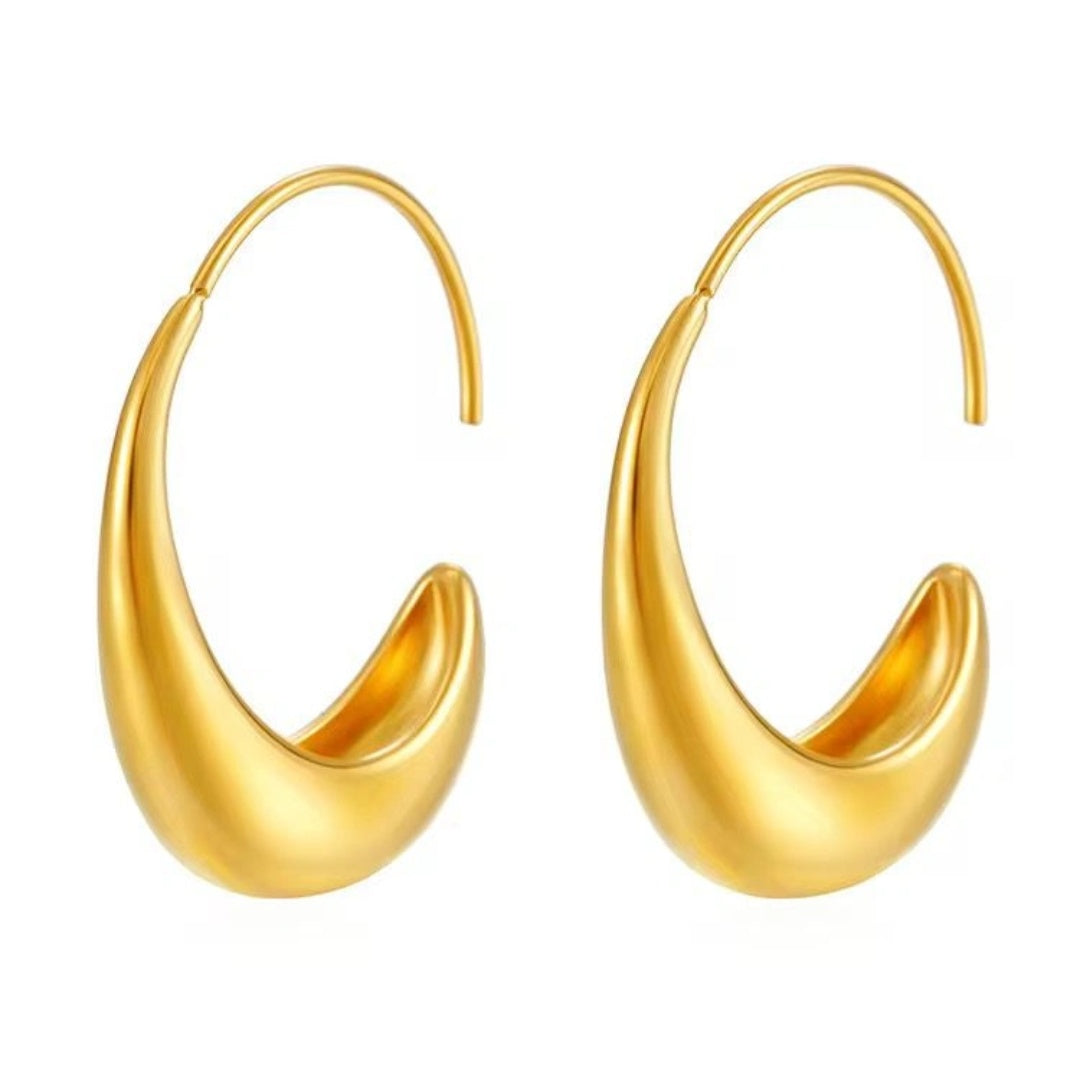 Golden Crescent Earrings