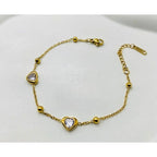 Golden Heart Crystal Bracelet