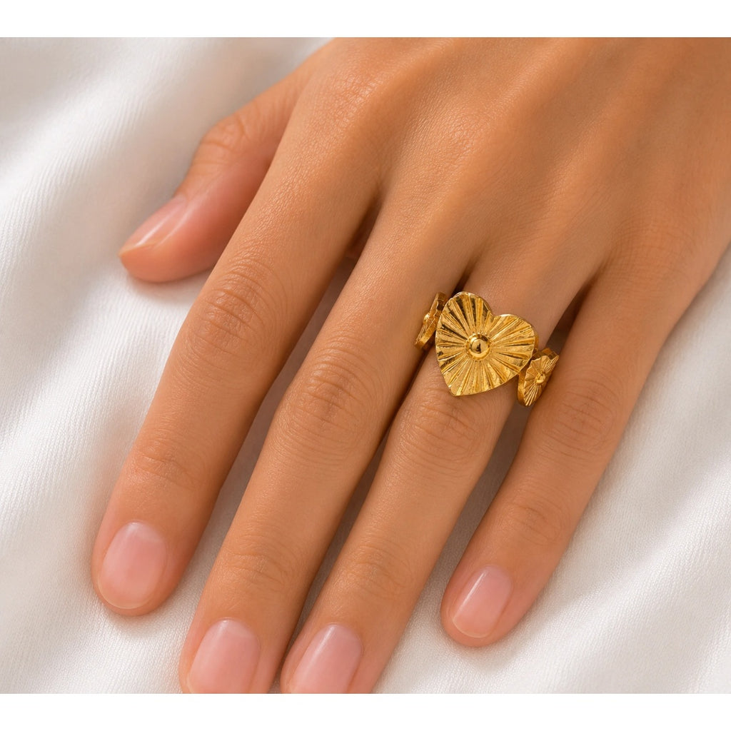 Golden Heart Glow Ring