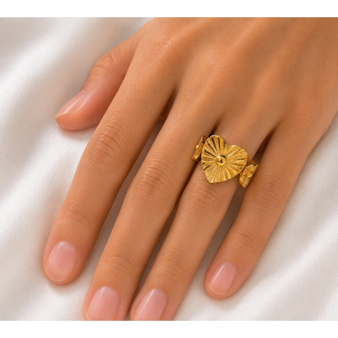Golden Heart Glow Ring