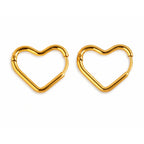 Golden Heart Hoop Earrings