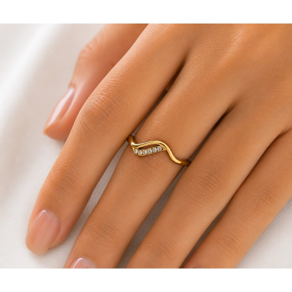 Golden Wave Ring