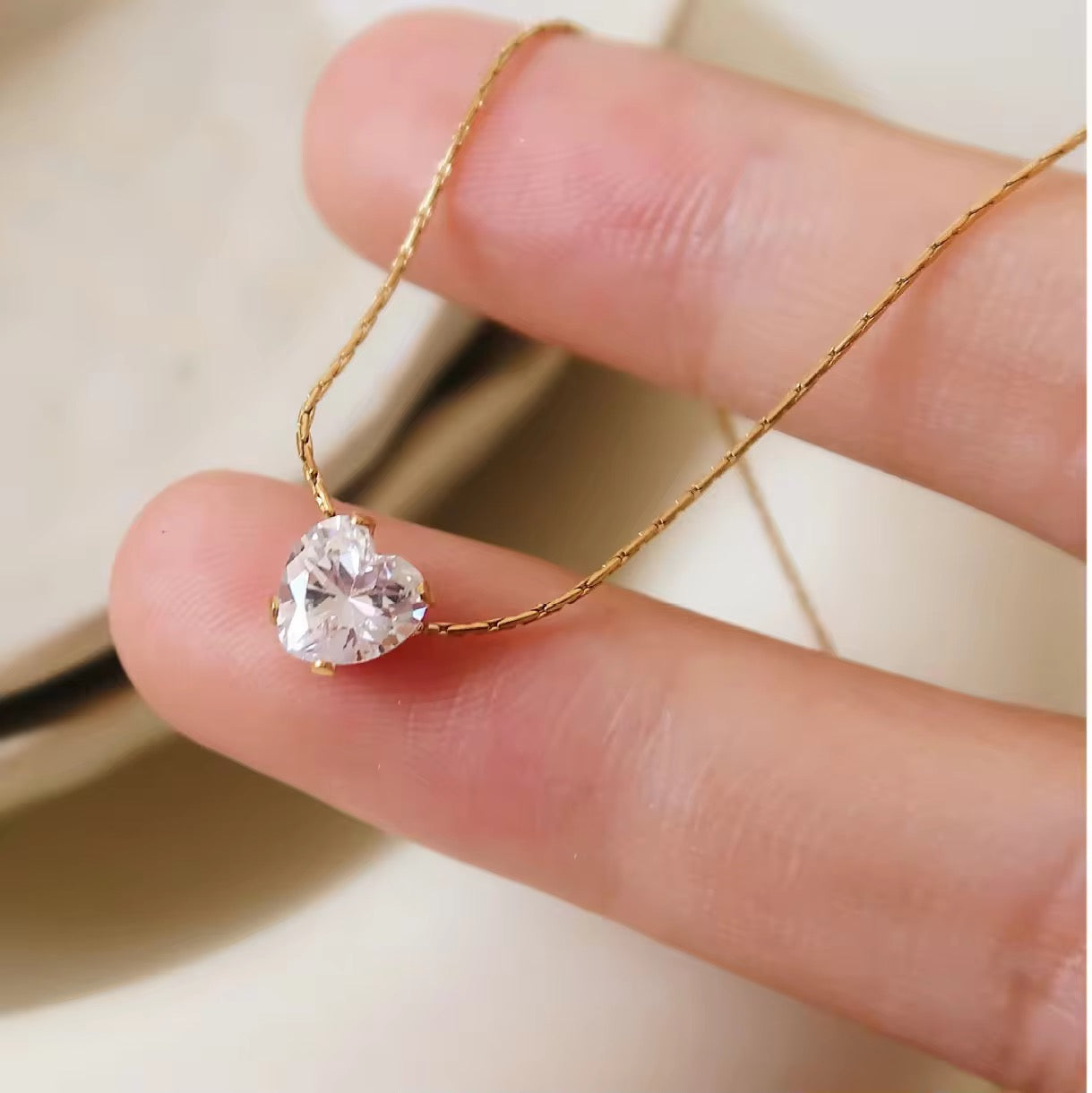 Solitaire Heart Necklace
