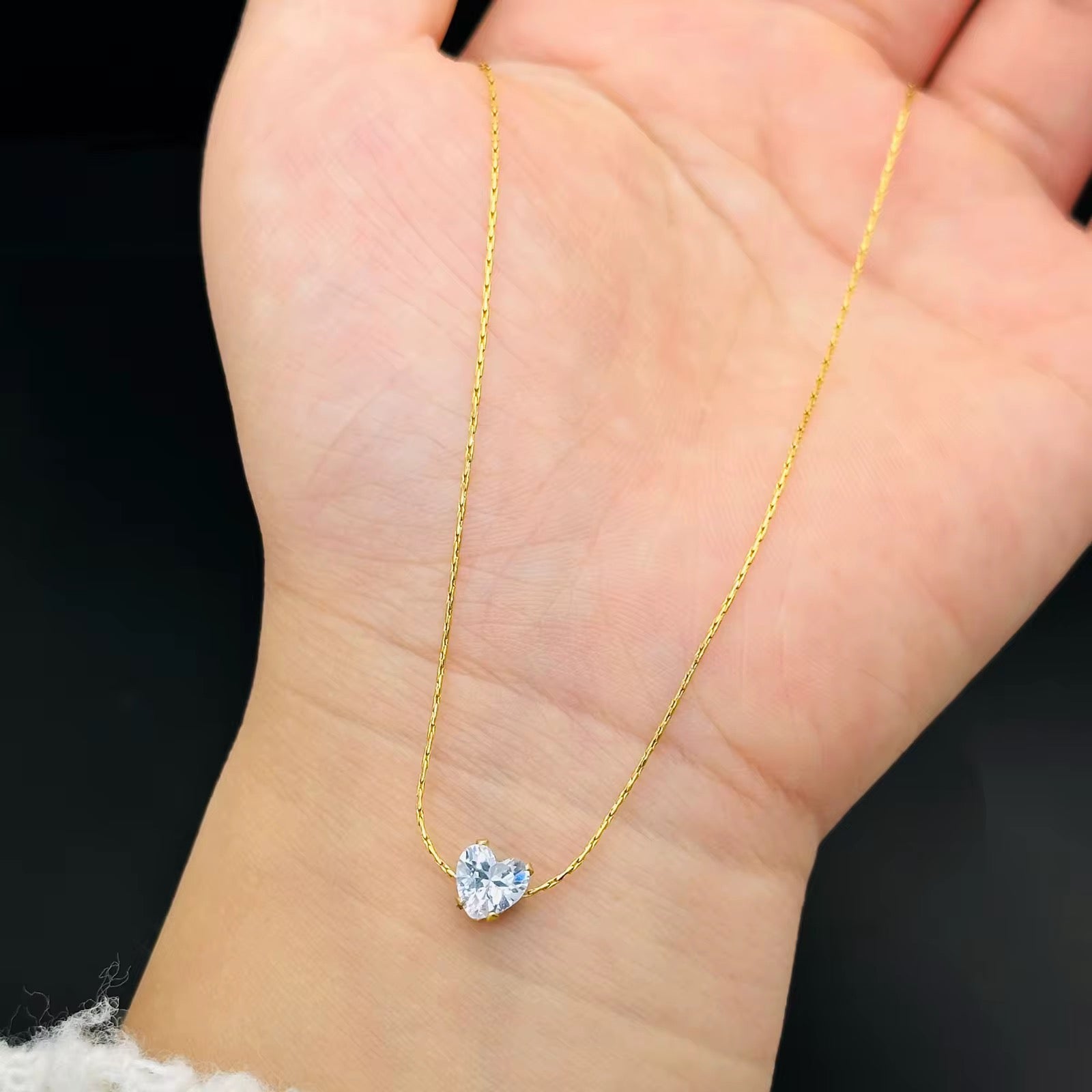 Solitaire Heart Necklace