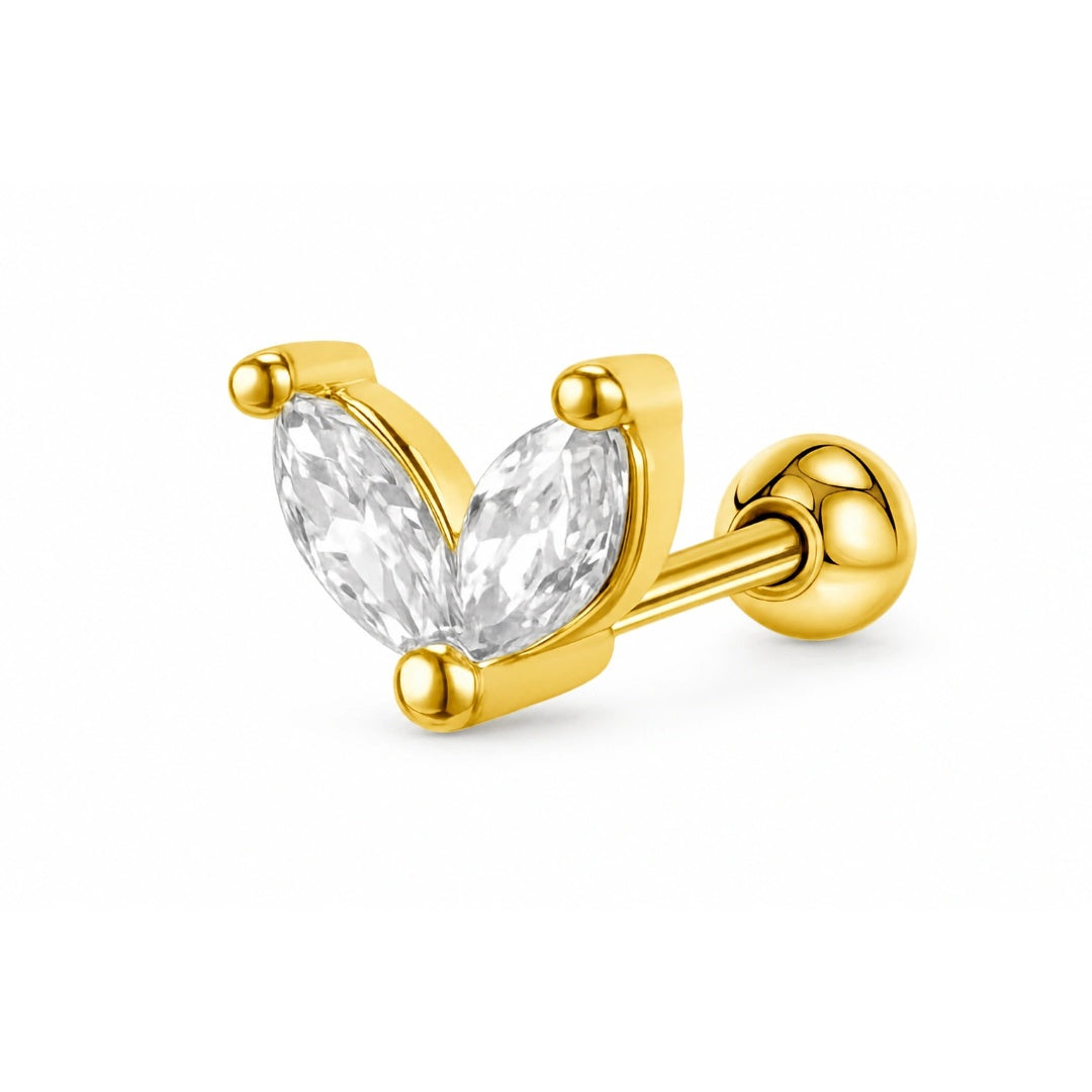 Twin Marquise Gold Stud